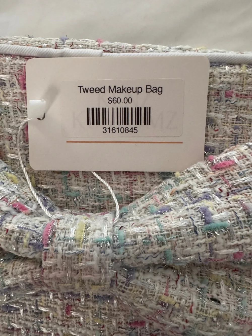 NWT Tweed Pastel Makeup Train Case